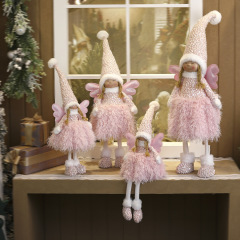クリスマス伸縮式ピンクエンジェルガールクリスマス人形人形クリスマスツリーオーナメントウィンドウ装飾