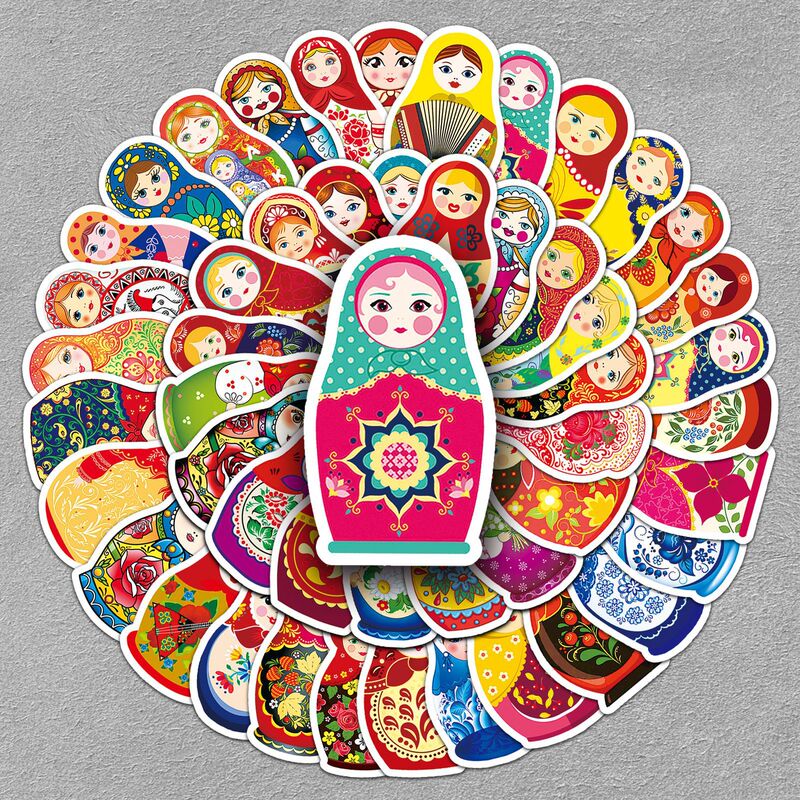 50 Russian dolls cute cartoon dolls Matroshka waterproof decorative cups computer stickers wholesale 50 Russian dolls cute cartoon dolls Matroshka waterproof decorative cups computer stickers wholesale
