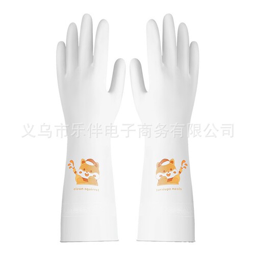 Dishwashing gloves for women, rubber latex leather, kitchen housework, cleaning, durable, home laundry, cooking, dishwashing, extended style