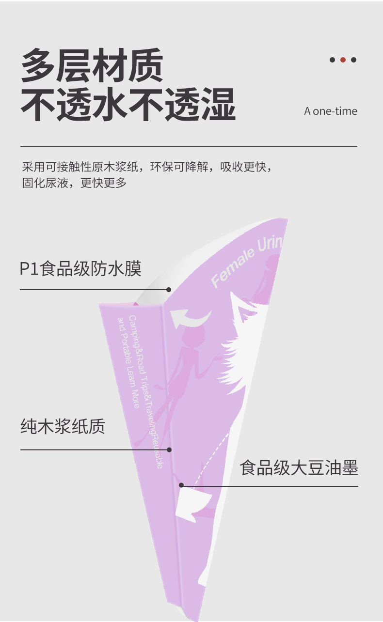 Women's standing urinal car urine artifact women's car supplies emergency toilet urine bag disposable paper