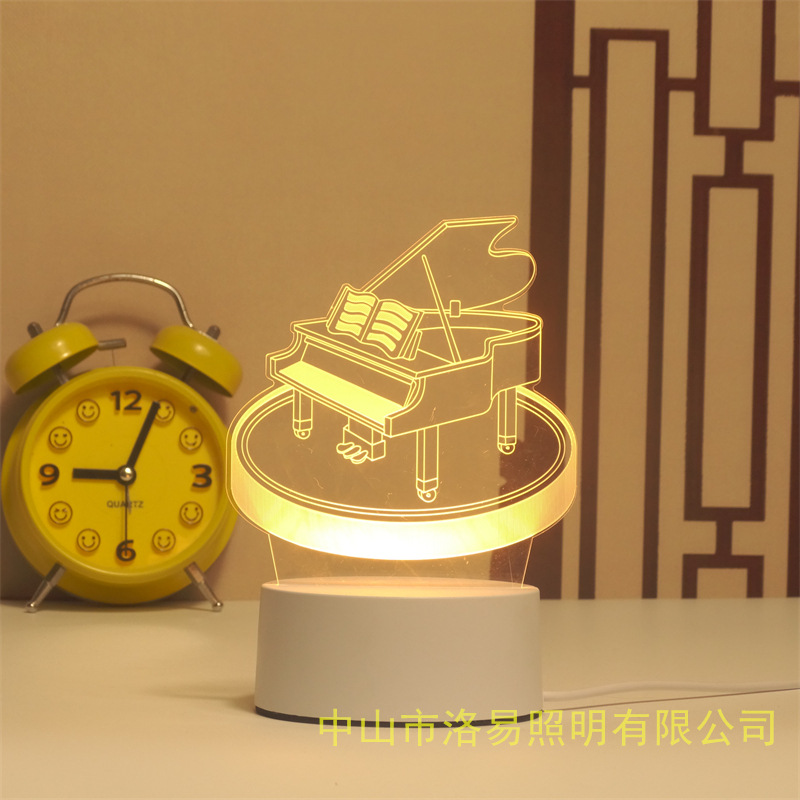 3D lámpara de noche acrílica atmósfera regalos de cabecera atmósfera lámpara de evento regalos al por mayor DIY lámpara de escritorio ideas de Navidad