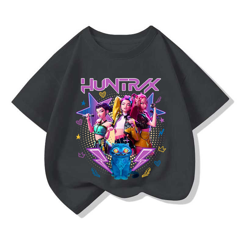NASA联名KPop Demon Hunters猎魔女团儿童圆领短袖T恤打底上衣夏|undefined