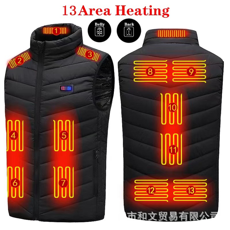 Transfronterizo M01 zona 13 camuflaje calefacción chaleco hombres y mujeres hombro calefacción inteligente calefacción chaleco carga USB