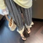 夏季格子直筒孕妇阔腿裤