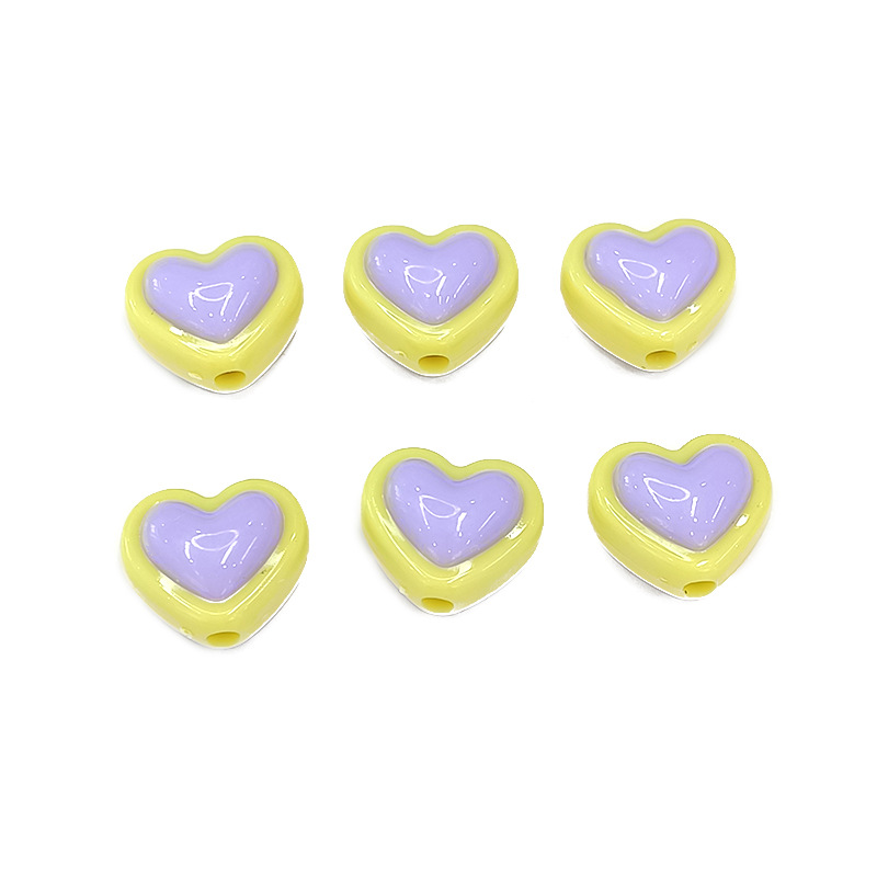 Cuentas sueltas de empalme amor de 16x18mm, color sólido, para perforación DIY, accesorios para pulseras, collares, cadenas de teléfono móvil y cabello.