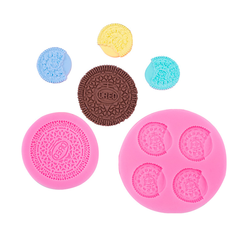 Simulación sándwich galleta Oreo molde de silicona creativa pastel chocolate decoración arcilla cerámica suave epoxi