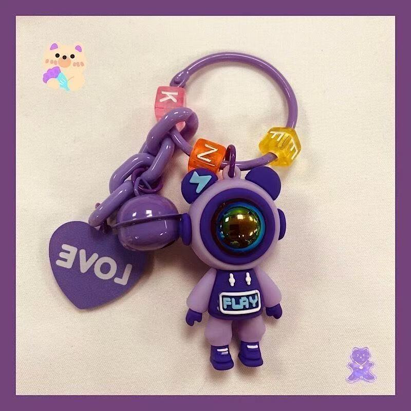 Lightning Bear Anti-Lost Keychain Pendant Creative Personalized Car Chain Couple Exquisite Internet Celebrity School Bag Pendant