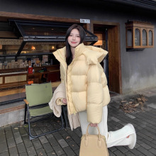 泡芙短款鹅绒服女冬季新款小个子温柔风设计感韩版宽松面包服外套