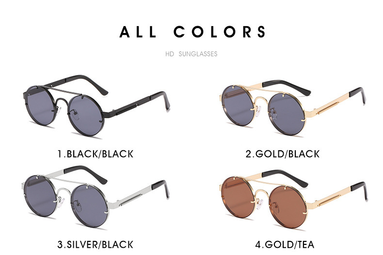 Retro Round Metal Frame Sunglasses Wholesale display picture 9