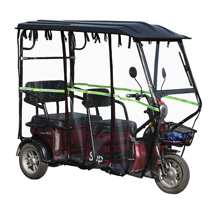 Triciclo eléctrico cobertizo dosel espeso transparente cerrado minibus de ocio plegable invierno viento Zhao Zhili