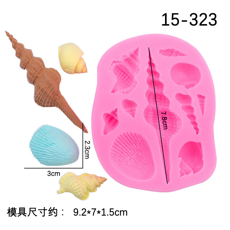 Hornear fondant molde de pastel de océano Concha molde de silicona cola de sirena piezas de decoración de pastel de chocolate