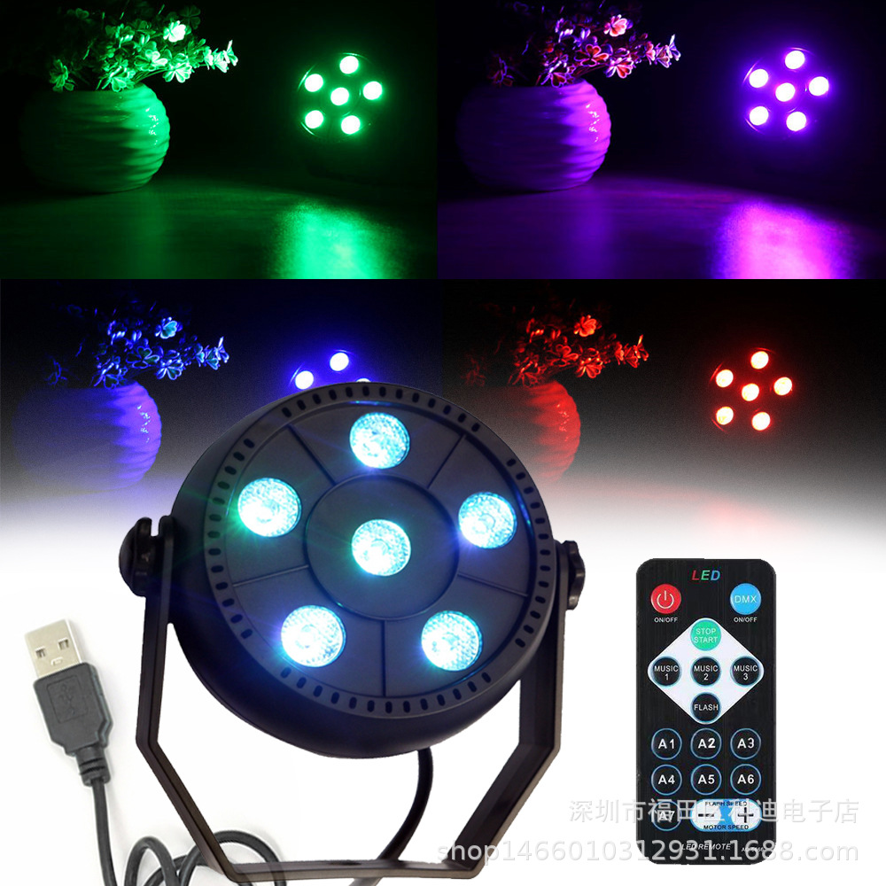 Transfronterizo LED PAR luz USB6 12 1836 54 colorido control remoto par luz láser UV púrpura teñido luz de la etapa