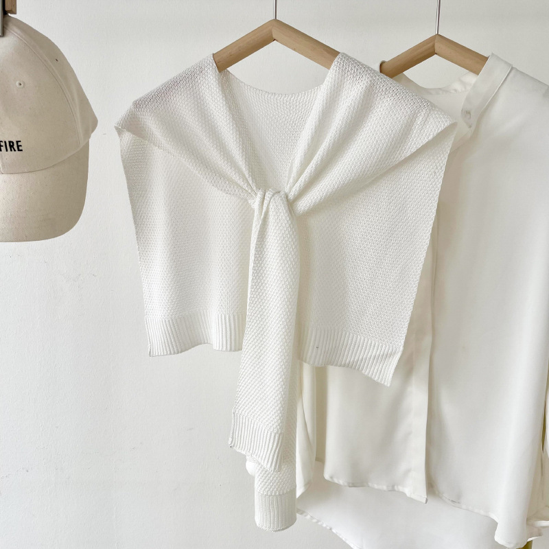 Sólido hielo seda de punto chal mujer primavera y otoño al aire acondicionado Oficina cuello cervical