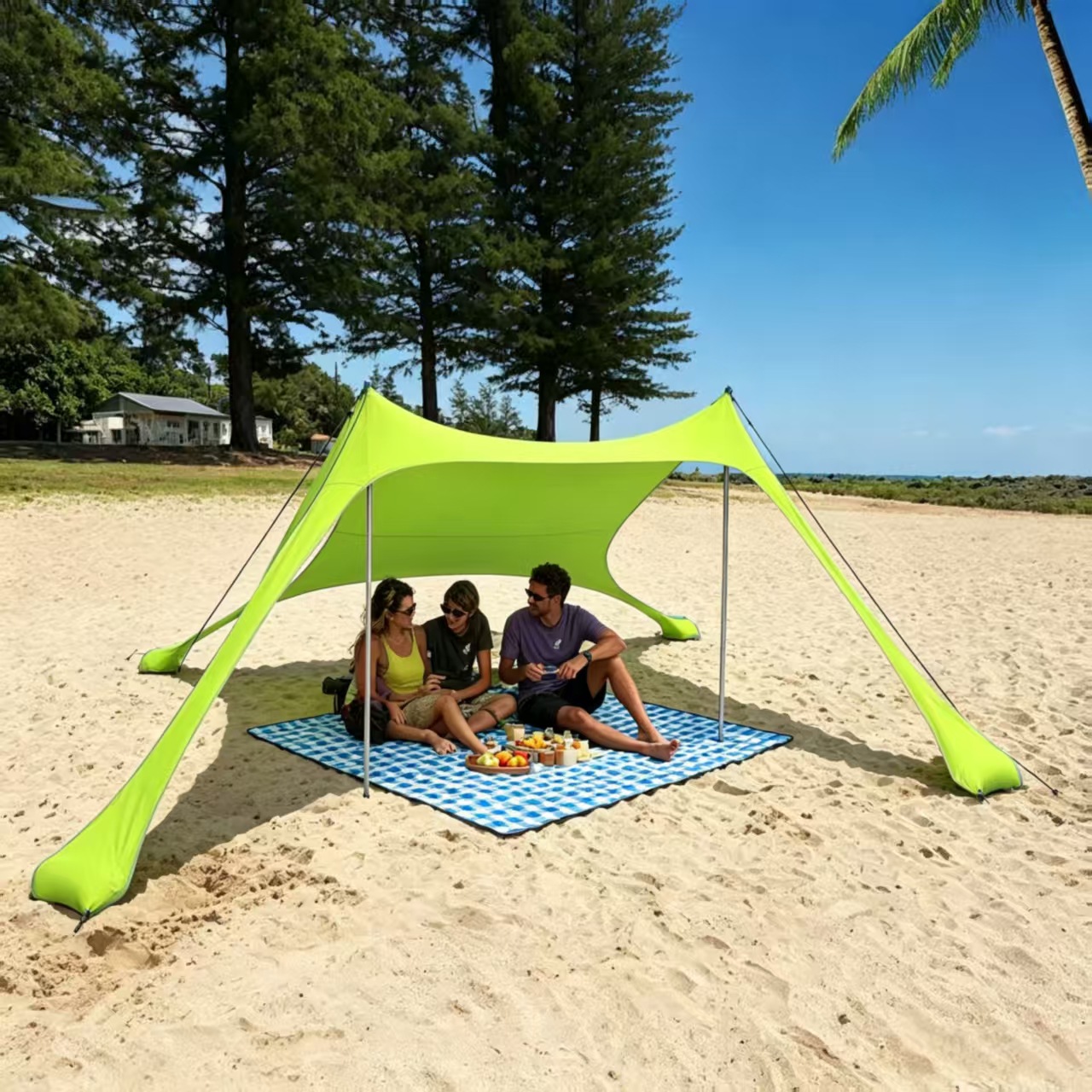 Lycra canopy stretch beach tent, sun protection and shade, portable and quick to set up, suitable for outdoor camping, fishing, and rain protection