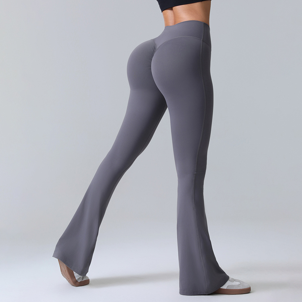 [Personalización] Pantalones de yoga transfronterizos de cintura alta y microlámicas Pantalones deportivos de gimnasio Pantalones delgadas