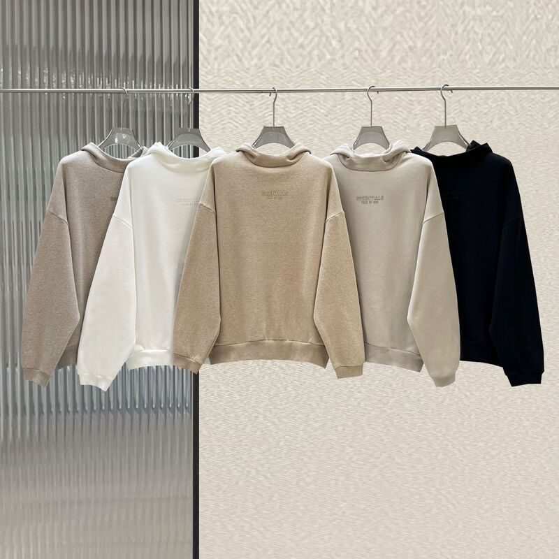 fog23 Autumn New hooded sweater same color letter silicone loose High Street hoodie autumn and winter youth trendy men