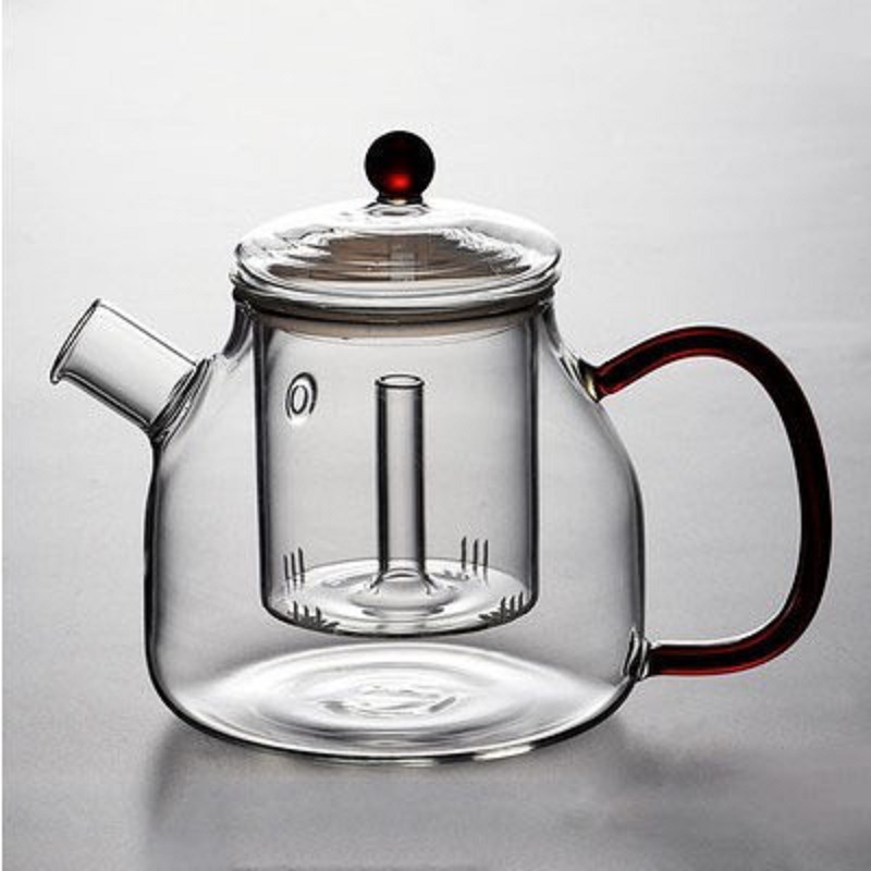 Fábrica mayorista de tetera de vidrio de alto borosilicato puede cocinar tetera de cerámica eléctrica tetera de té casera tetera de té de flores de té