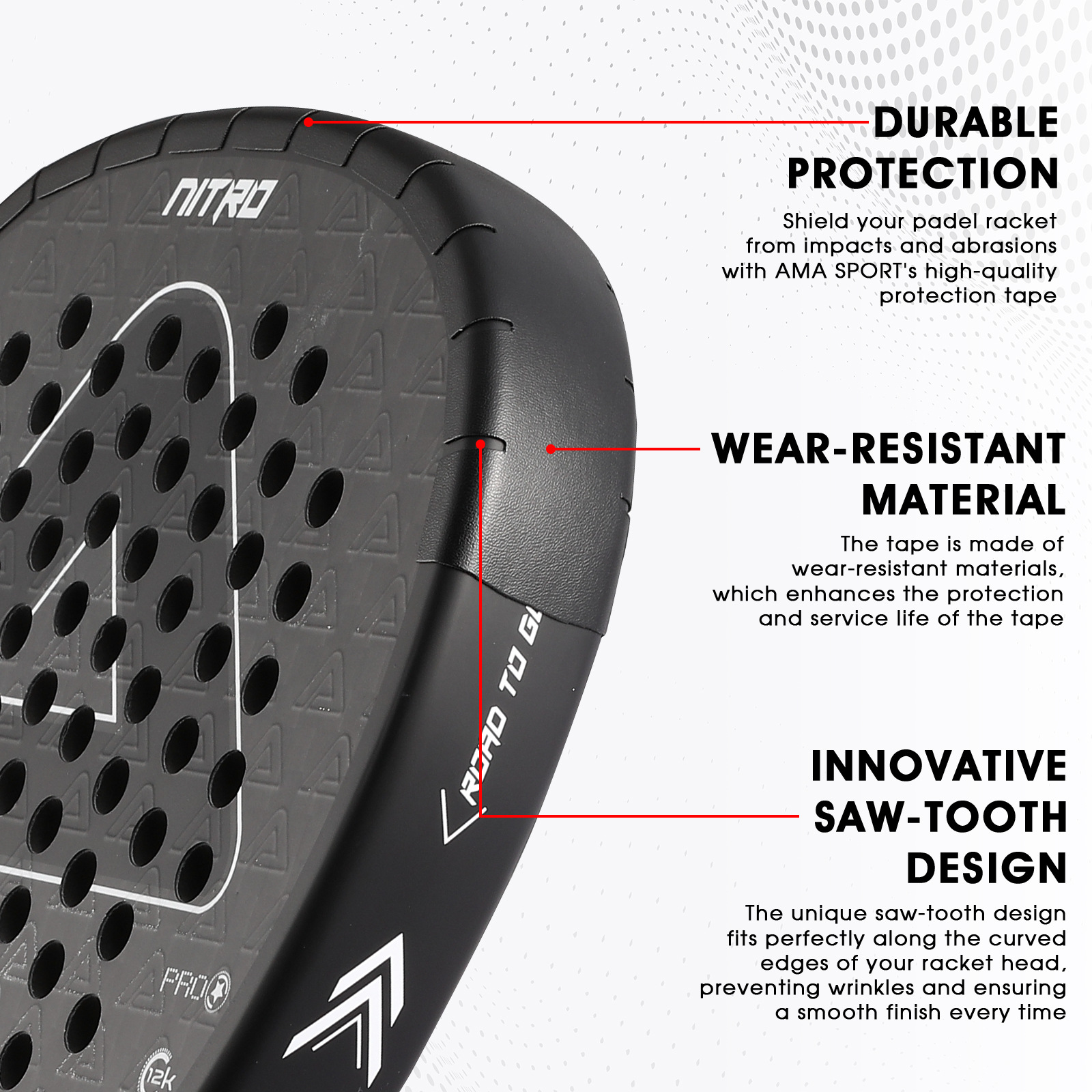 AMASPORT Amai Shi Peak Ball Protection Rate Edge Racker Diseño de engranaje lateral Pickleball