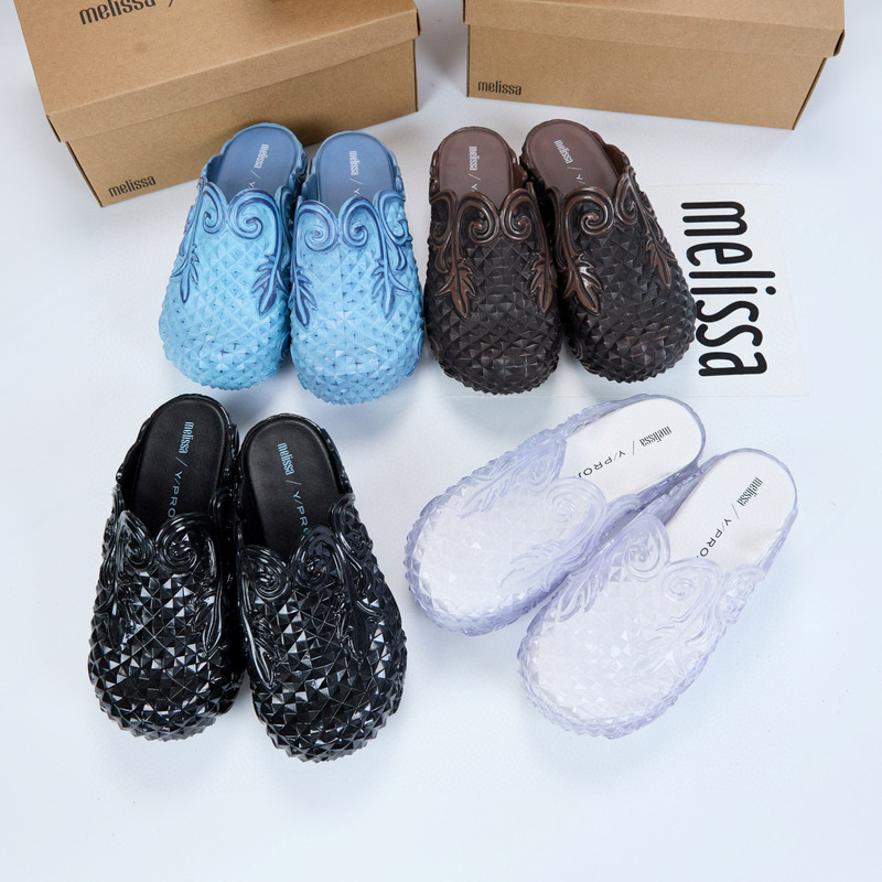 2025 New Melissa/Melissa Jelly Shoes Women's Shoes Thick-Soled High-Heeled Casual Fashion Personalized Slippers