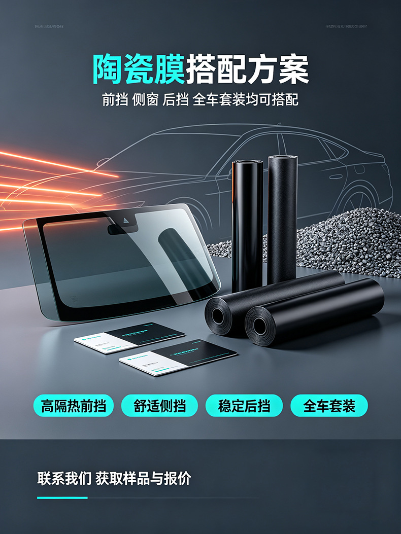 Car Window Solar Film, Nano Ceramic Sun Protection and Heat Insulation Film, Car Glass Sticker, Explosion-Proof Film, Shipped from Zhejiang Factory