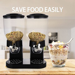 Cerealディスペンサーダブルヘッド3.5l直立プラスチック麦マシンシリアルマシン台所食品分配タンク
