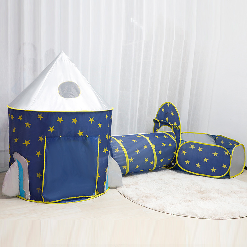 Children's tent three-piece Rocket Ball pool tunnel House boys and girls game house indoor princess toys wholesale