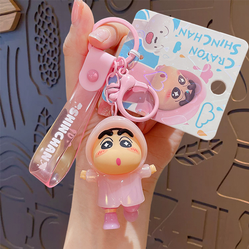 本物のクレヨンしんちゃんシリーズカラフルなキーホルダーかわいい漫画クリエイティブ学生スクールバッグペンダント小さなギフト卸売|undefined