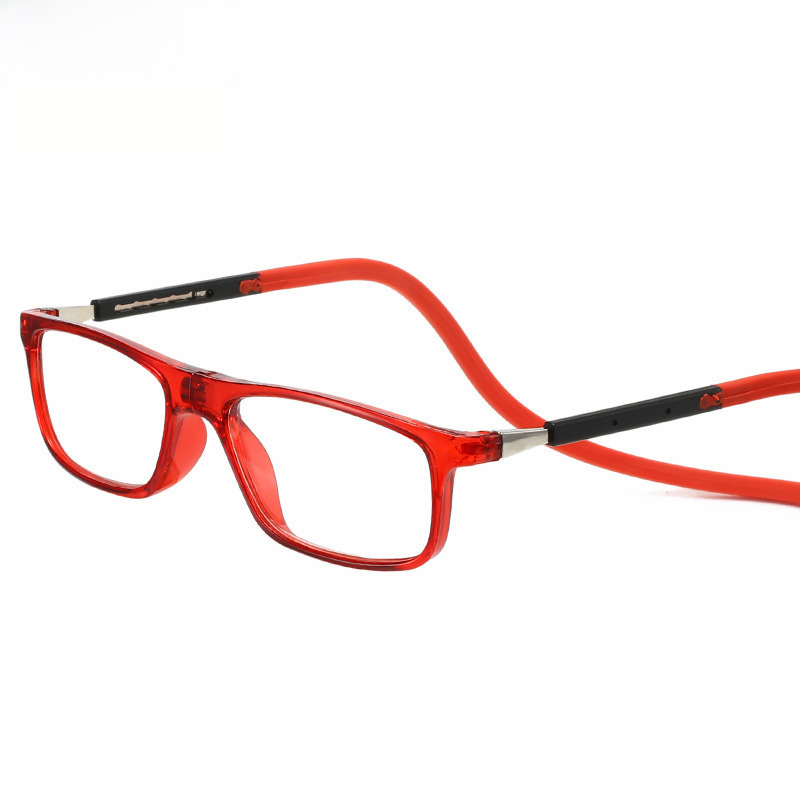Cross-border new soft tape not afraid to lose portable magnet reading glasses comfortable men's and women's neck hanging reading mirror for the elderl_voghion.com