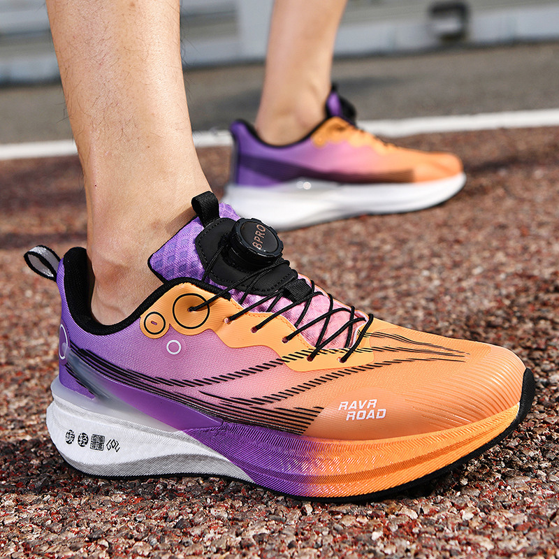 Nuevo conejo rojo 8pro botón giratorio zapatos de carrera para hombres de verano estudiantes deportivos profesionales almohadilla de carbono zapatos de carrera