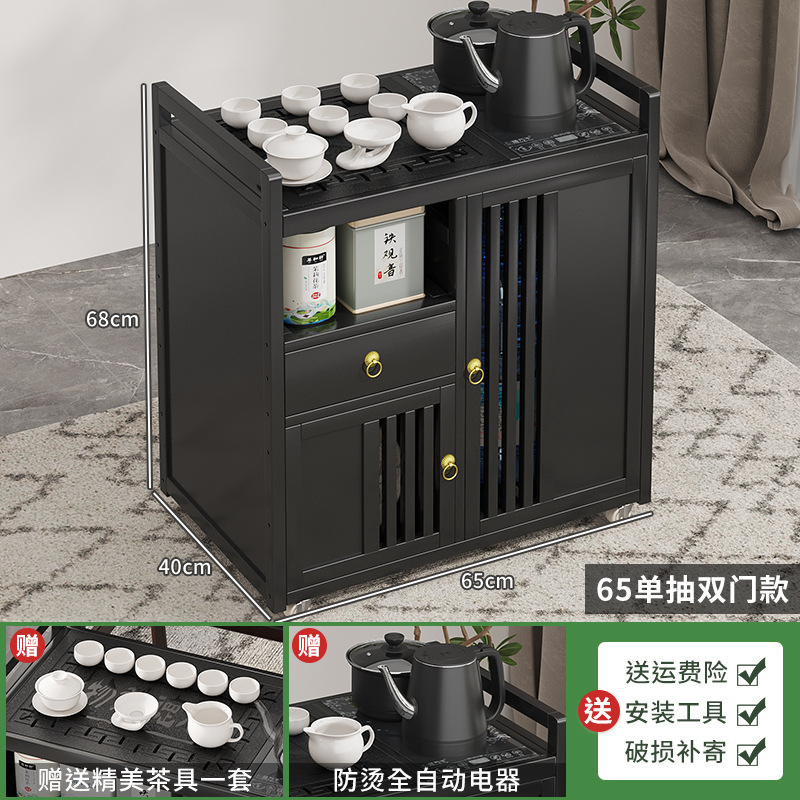 Mesa de té móvil balcón casa pequeña mesa de té carrito de té hervidor de agua integrado gabinete de té con ruedas mesa lateral de té juego de té traje