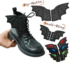 ハロウィーン黒コウモリ翼靴バックルブーツ靴花DIYアクセサリーアクセサリー吸血鬼装飾材料