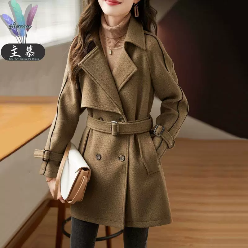 Autumn fashionable woolen coat, jacket, Korean style, fitted
