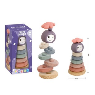 Cross-Border Amazon Soft Rubber Jenga Infant and Toddler Early Education Relief Numbers and Letters Cognitive Puzzle Building Block Toys
