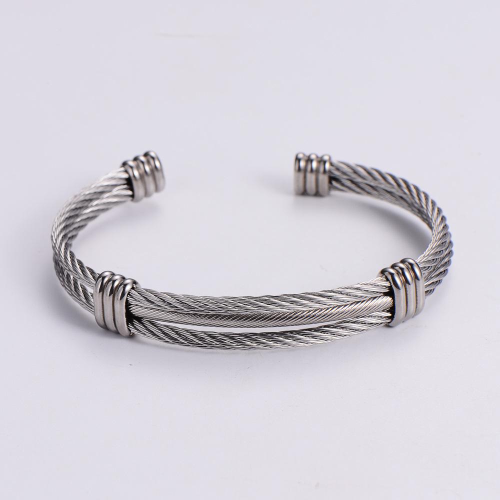 Simple Style Star Titanium Steel Bangle Plating Stainless Steel Bracelets