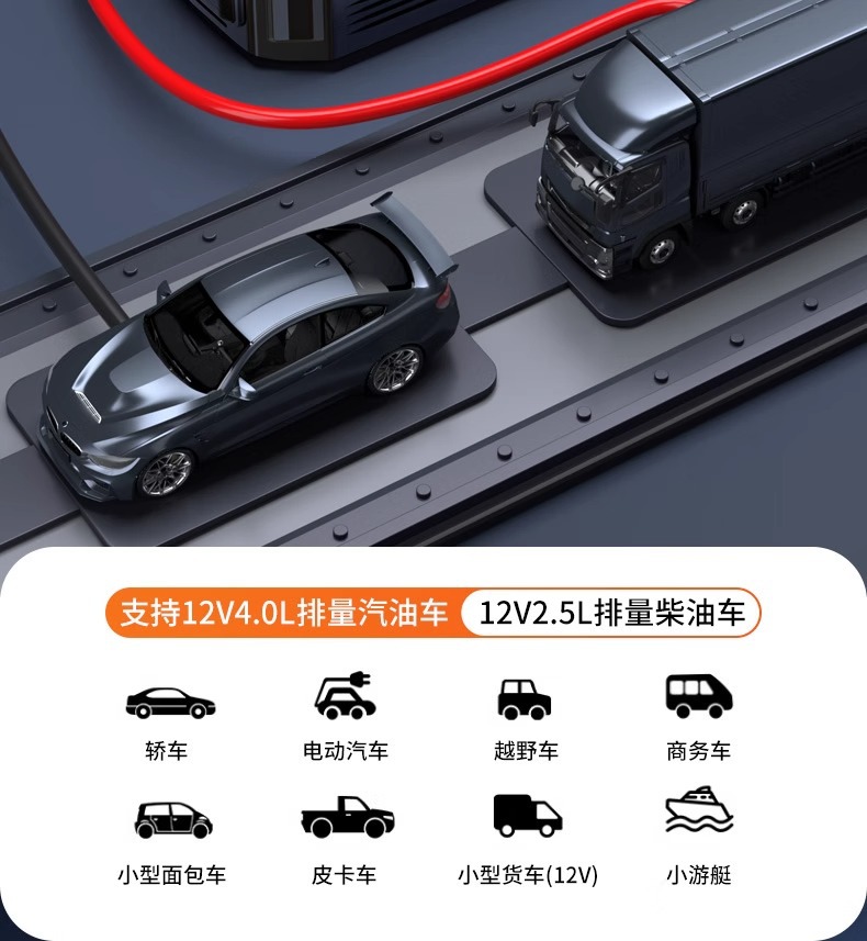 Outdoor Emergency Start Power Supply Vehicle-mounted Inflatable All-in-one Battery Emergency Multifunctional Power-on Battery-off Charging Battery