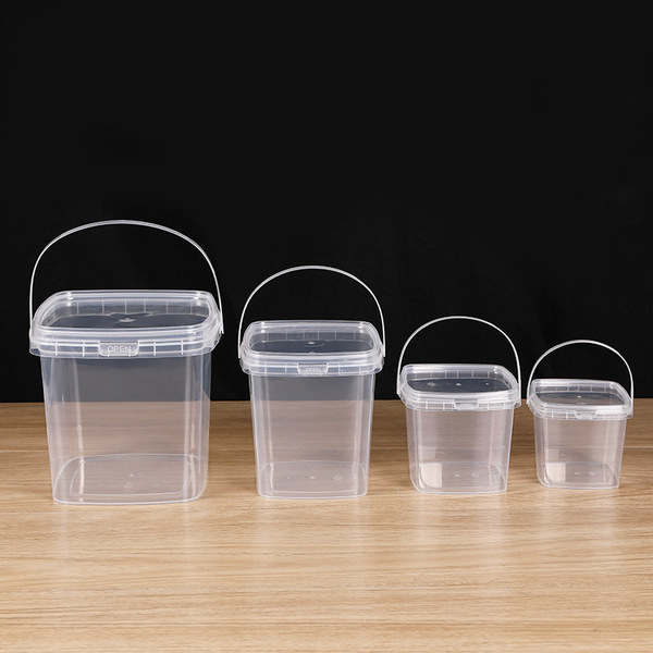 Square transparent plastic bucket packaging small products portable…