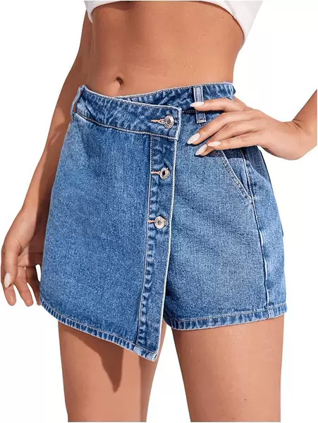 European and American Cross-Border Amazon Ebay Personalized Street Fashion Slit Women's Net Denim Short Skirts