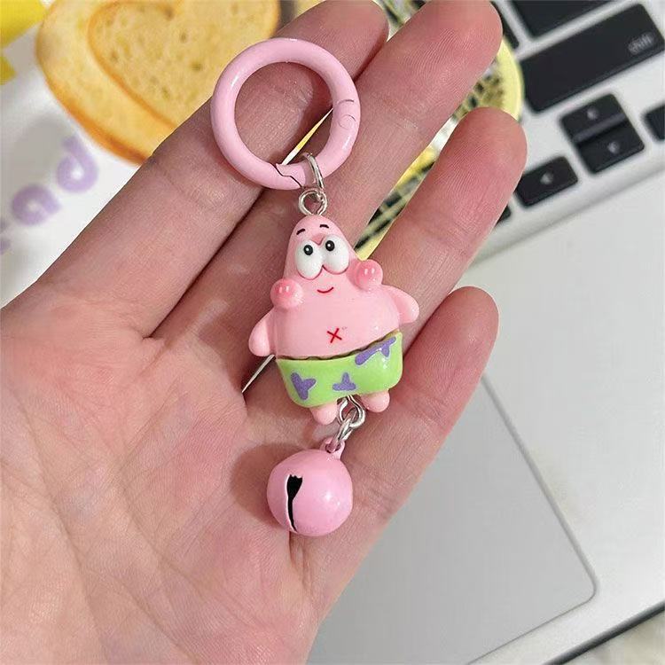 Bob Esponja Pi Estrella pareja encantadora campana de dibujos animados colgante niña accesorios bolsas escolares estudiantes amigos