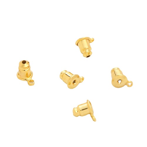 18K real gold plated copper bullet ear plug butterfly earplugs hypoallergenic color-preserving earplugs wholesale ear acupuncture accessories ear caps