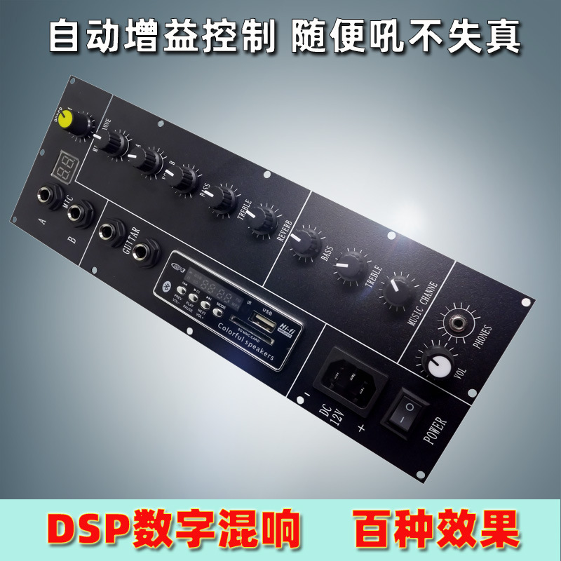 dsp数字混响卡拉OK前级音调板100种效果KTV吉他音箱蓝牙话筒放大