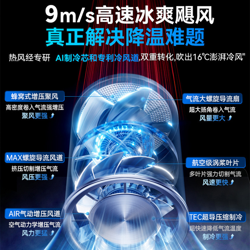100档高速节能制冷手持小风扇小风炮强劲usb超长续航无叶涡轮|undefined