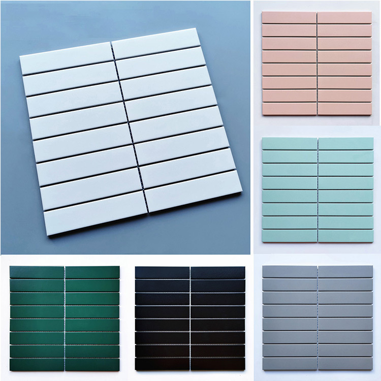 Retro Long Kiln-Turned Mosaic Tiles, Bathroom Wall Tiles, Restaurant Background Bar Wall Decoration Main Materials