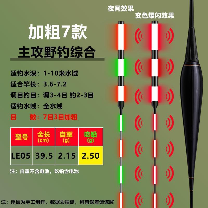 高感度バイトフック、色が変わる、点滅する、発光、目を引く、太字のフナと鯉のフロート、昼夜兼用の電子発光魚フロート|undefined