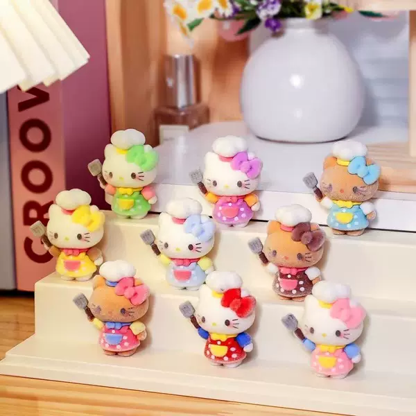Creative Chef KT Kitten Keychain Small Pendant Cute Flocked Doll Bag Pendant Accessory Keychain Wholesale