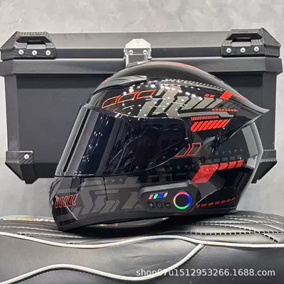 Motorcycle Helmet, Motorcycle Riding | Motosiklet kaskı (dəbilqə) - red-pulse-black-mirror-new-bluetooth-s-head-circumference-52-53-weight-45kg-or-less