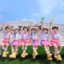 六一儿童演出服啦啦小学生背带裤合唱服女童纱裙幼儿园表演服装