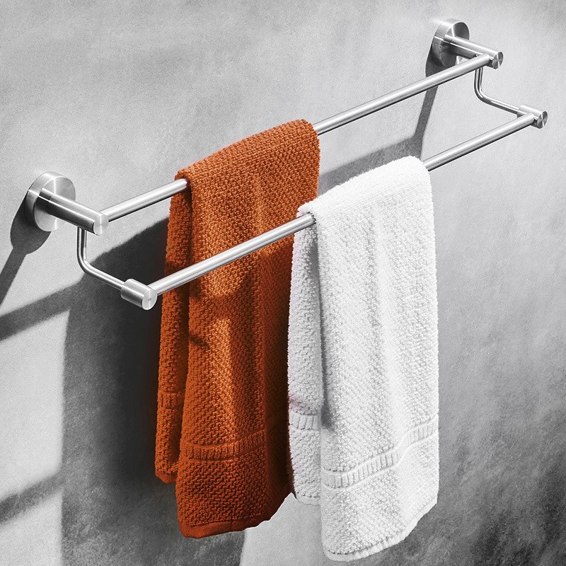 Toallero de acero inoxidable 304, toallero de baño, estante de almacenamiento para baño, barra para toallas montada en la pared sin taladrar, estilo moderno minimalista image 16