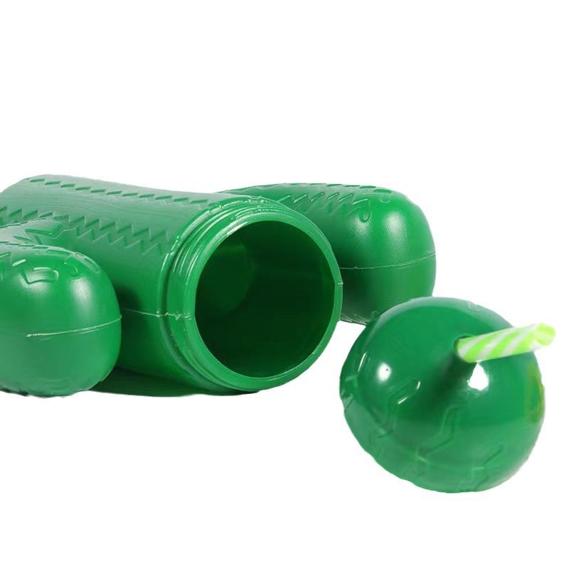 Fábrica directa in wind cactus forma de taza de té de leche de plástico bebida de jugo de limón taza de paja con tapa
