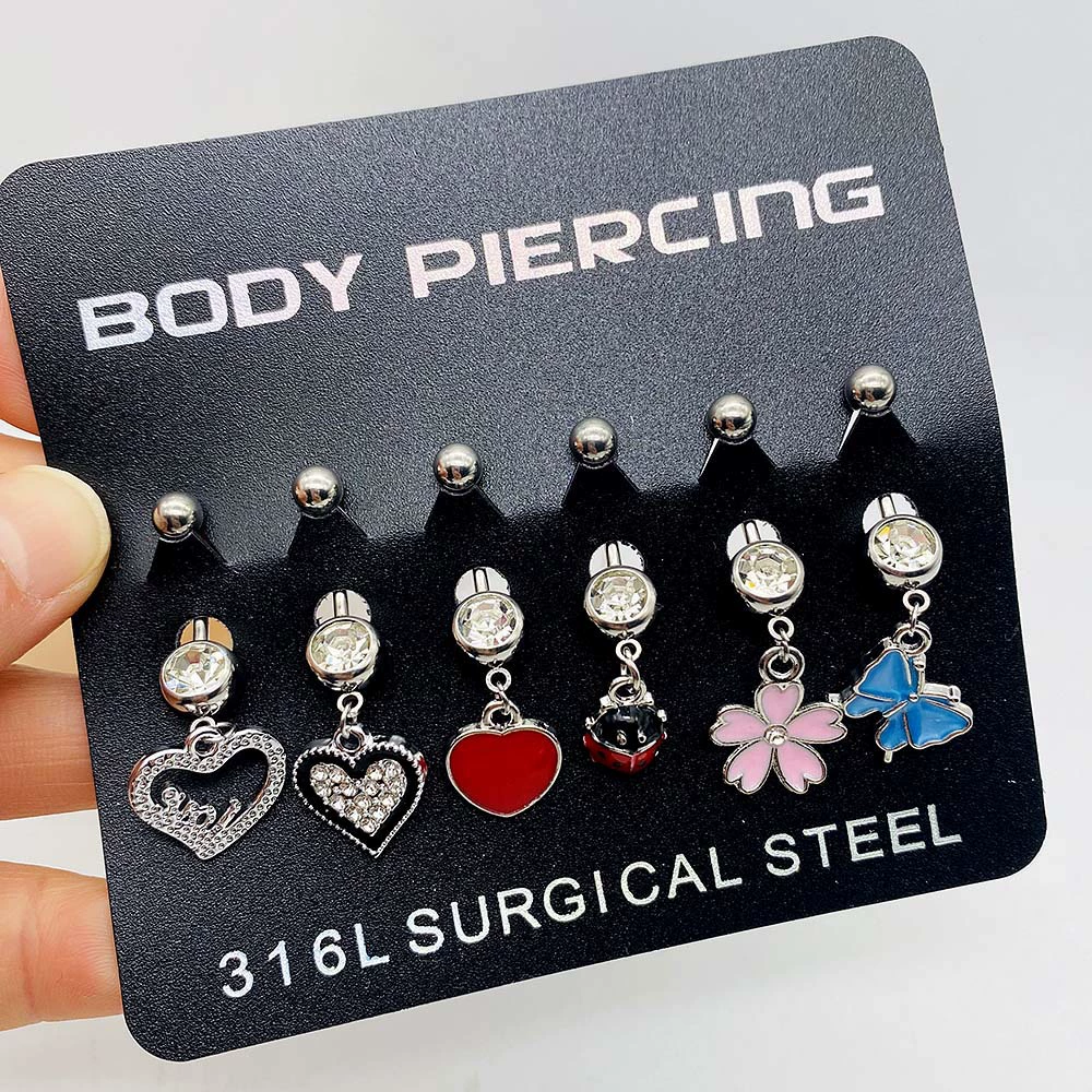 (Cross-border trading), belly button piercing stainless steel, pendant, accessory, flowered, European style