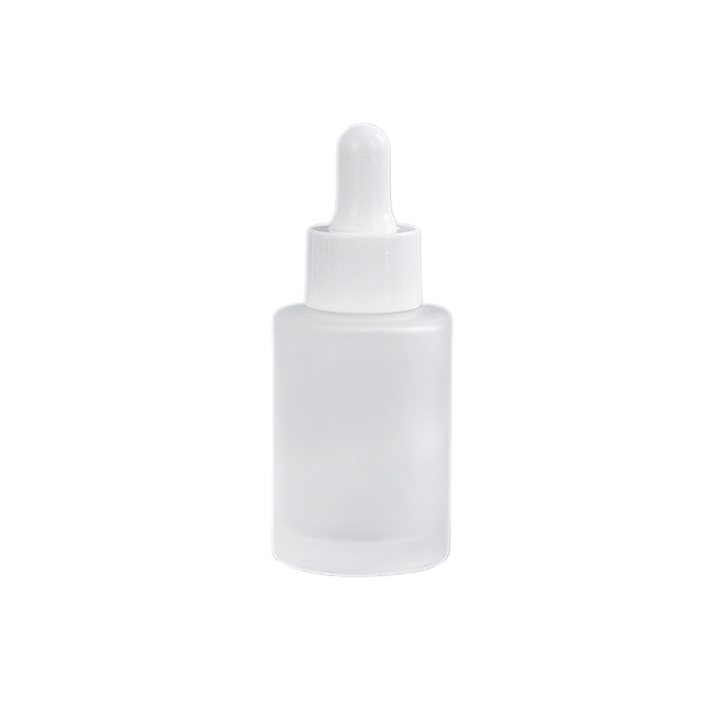 在庫あり 30ml フロストエッセンシャルオイルボトル 直円平肩フロストガラスボトル 美容液分注ボトル ジェルヘッドドロッパーボトル|undefined